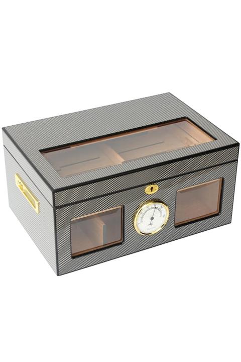 Passatore Ispanyol Sediri Fiber 2 Katlı Camlı Humidor Puro Kutusu Rc03kb