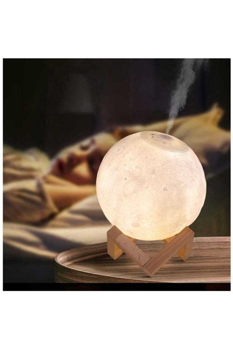 3D Ay Lamba Oda Nemlendirici Buharlı Gece Lambası