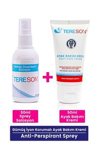 Tereson Terleme Önleyici Sprey 50 ml + Koku Karşıtı Ayak Bakım Kremi Gümüş Iyonlu 50 ml