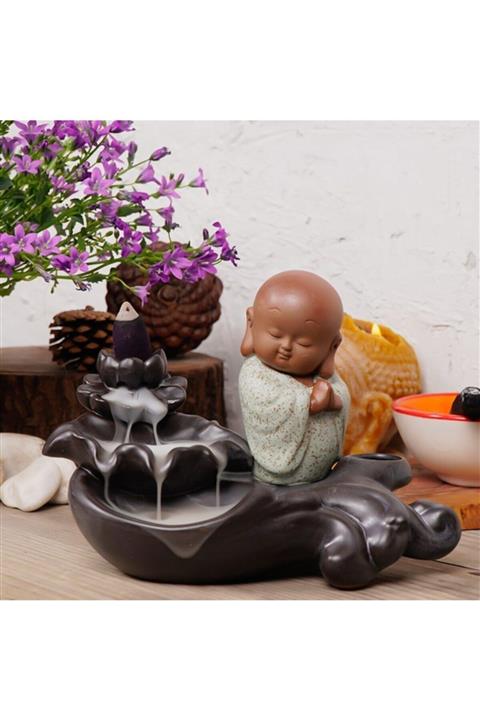 Mitr Zen Buddha Temalı Geri Akışlı Tütsülük