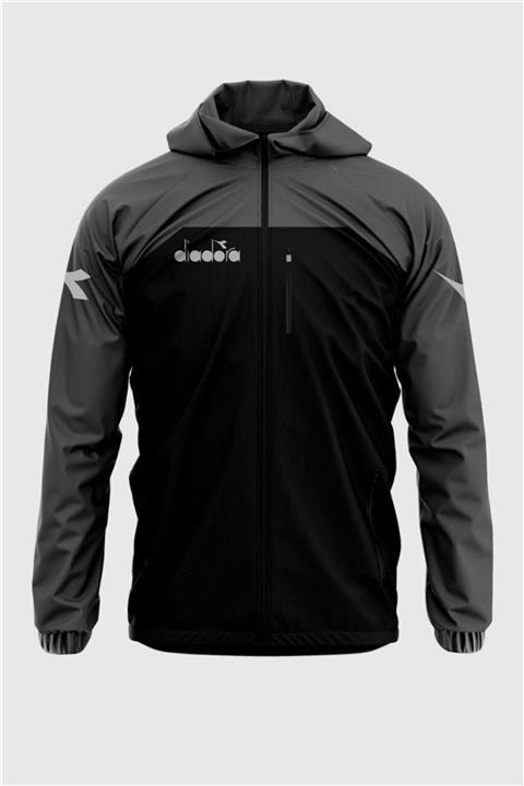 Diadora Elite - Unisex Siyah - Gri Yağmurluk - Elitesiyah