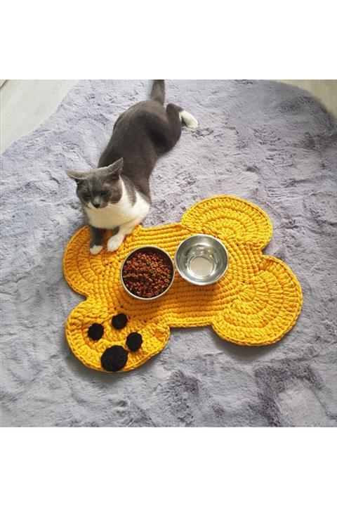 ÖRGÜM Kedi Beslenme Paspası Servis Altlığı 50x35 Cm