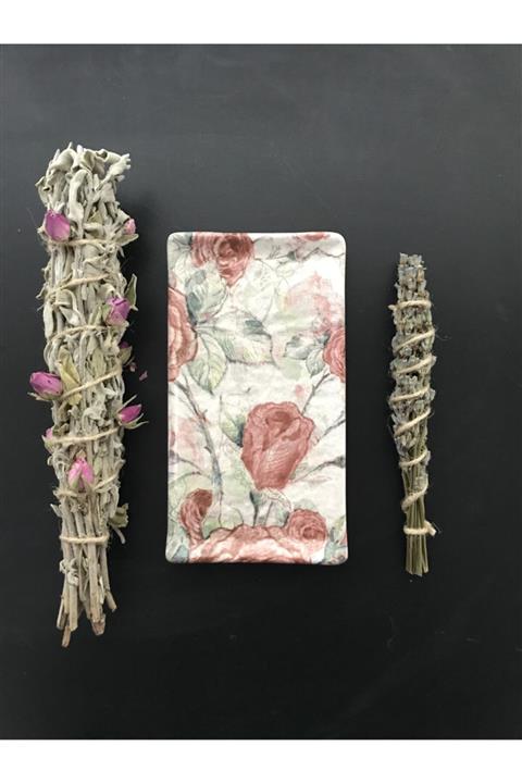 Bi Organik Tütsü Seti (güllü Aşk Tütsülüğü Güllü Aşk Tütsüsü Ile) Mini Lavanta Tütsüsü Hediyeli