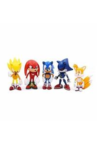 MuditaToys Sonic Mini Figür Oyuncak 5 Figürlü Oyuncak Seti Super Metal Kirpi Sonic Tails Knuckles