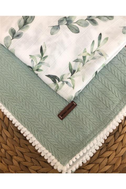 HEYBELİ ORGANİK Bebek Pikesi Ve Gots Sertifikalı Müslin Örtü Set