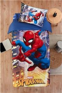 Özdilek Spiderman Night Tek Kişilik Disney Lisanslı Çocuk Pike Takımı Mavi