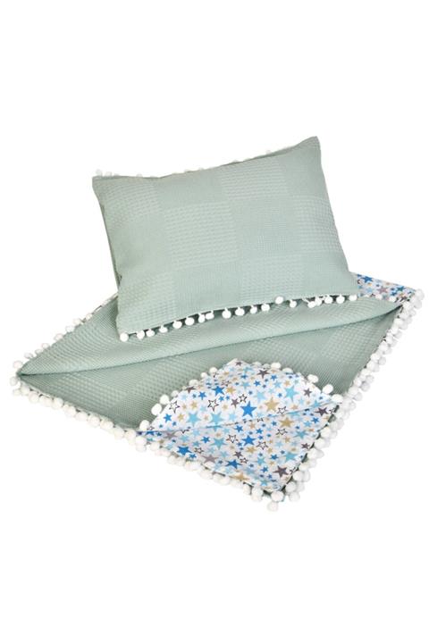 LAVİN DOĞAL ÜRÜNLER Bebek Pike Battaniye Müslin Takımı ve Yastık Kılıfı Set