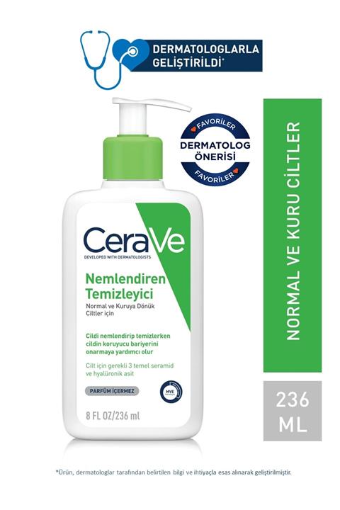 CeraVe Nemlendiren Temizleyici Normal & Kuru Ciltler Yüz Vücut 236 ml 3337875597180