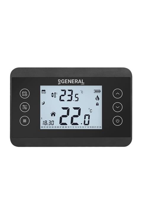 GENERAL Life Ht300s Kablolu Haftalık Programlı Oda Termostatı - Siyah