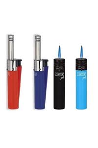 Clipper Efsane Set 2 Adet Jet Rüzgar Çakmağı + 2 Adet Mini Tube (kamp, Mutfak, Pipo) Çakmağı