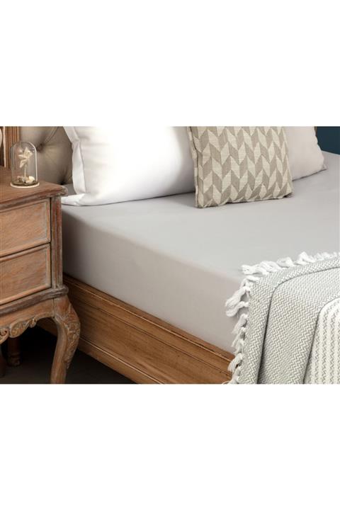 Madame Coco Manon King Size Plus Ranforce Lastikli Çarşaf - Gri
