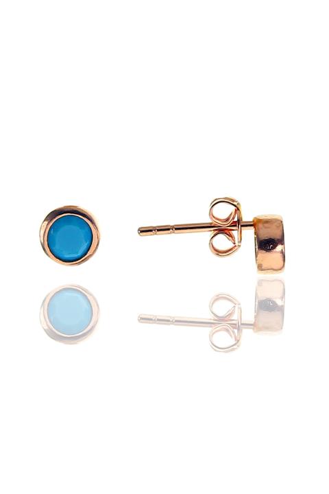 Söğütlü Silver Gümüş Mini Turkuaz Taşlı Küpe