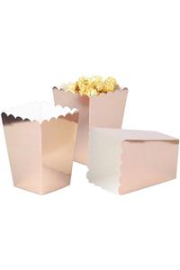 Parti dolabı Rose Gold Popcorn Kutusu Mısır Cips Kutusu 8 Adet