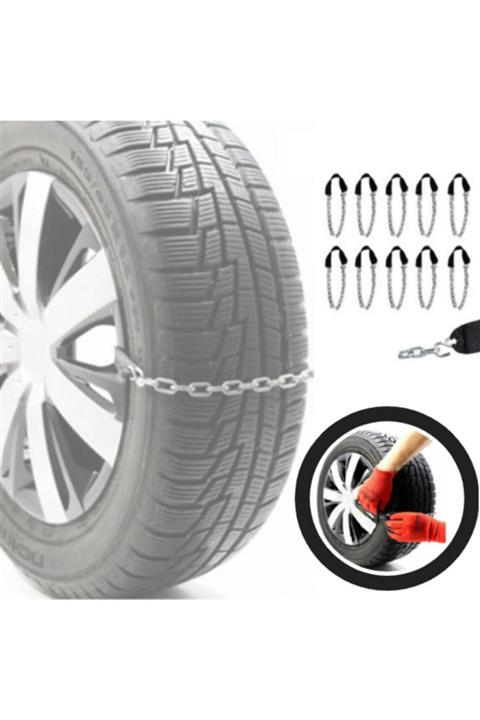 Ankaflex Yeni Nesil Tak Çıkar Pratik Kar Zinciri Patinaj Zinciri Araç Lastik Zinciri Araba Zinciri 10 Adet
