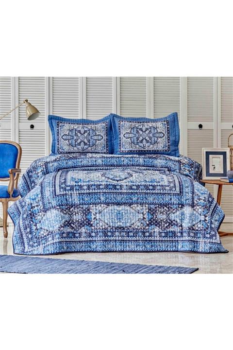 Karaca Home Rubi İndigo Çift Kişilik Yatak Örtüsü Se