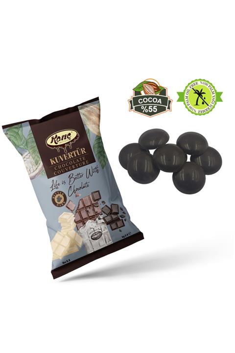 Konç Chocolate Kuvertür Pul Para Çikolata Bitter Kuvertür %55 2,5 Kg