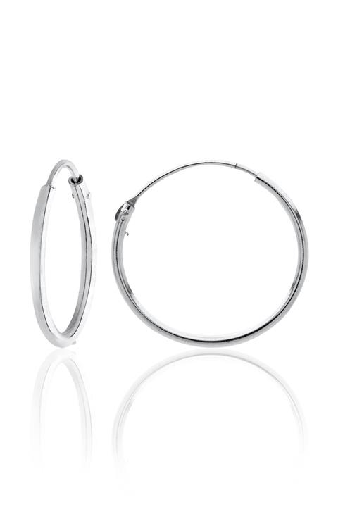 Hicret Gümüş Halka Model Şarnel Gümüş Kadın Küpe