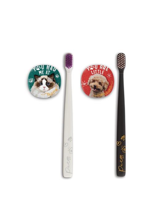 R.O.C.S. Rocs Flipper Pets Hijyenik Saklama Kabı Ve Yetişkin Diş Fırçası Seti (köpek Ve Kedi) 2 Adet