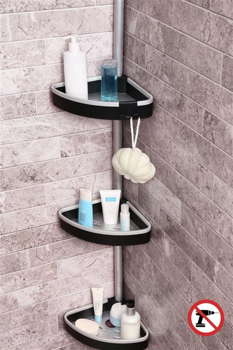 Prima Nova Venta Siyah Köşe Rafı Aynasız-3'lü