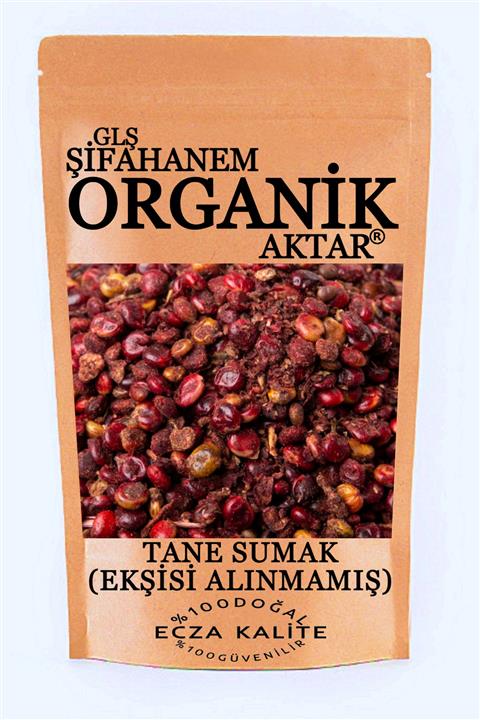 GLŞ ŞİFAHANEM ORGANİK AKTAR Sumak Tane Ekşisi Alınmamış Doğal 500gr
