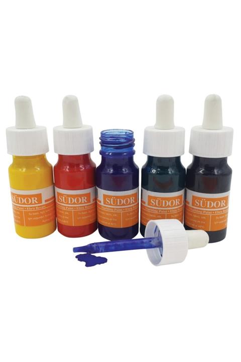 Südor Ebru Boyama 6 Lı Damlalık Set Cam 25 ml