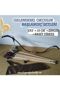 KONURALP OKÇULUK Geleneksel Okçuluk Başlangıç Seti (Basit Tirkeş +10 Ok +zihgir)