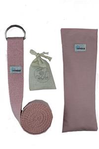 OmSiva Yoga Set 1 Pudra Çift Katlı Yıkanabilir Lavantalı Yoga Göz Yastığı Yoga Kemeri