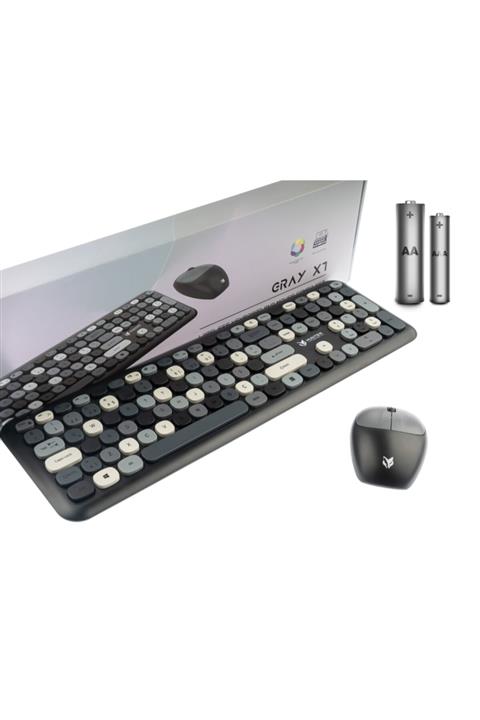 Hunter Series Gray Xt Retro Bluetooth Klavye Mouse Seti