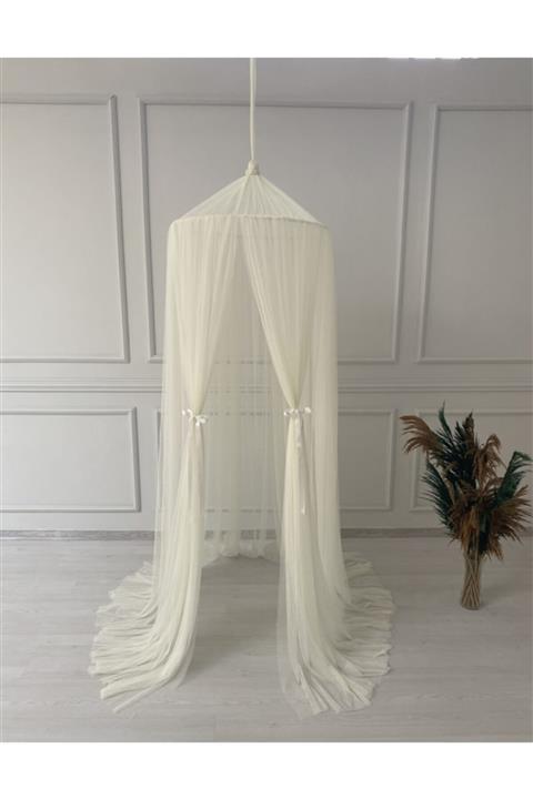 Pastelya Krem Tül Cibinlik Gölgelik Sineklik 14 Metre