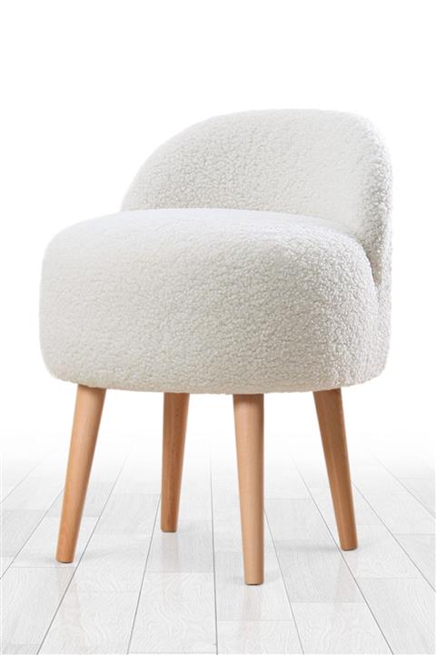 Lorencehome Rufmee Kürk Puf Beyaz