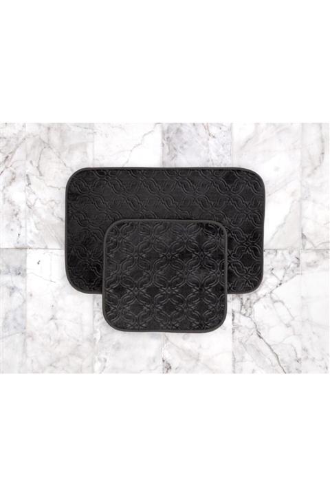 Madame Coco Prunella 2'li Banyo Paspası Antrasit 50x80  45x50 cm