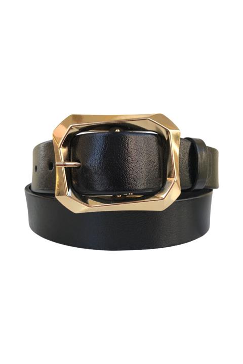 GoDeri Hakiki Deri Gold Tokalı Kadın Kemeri 4 cm