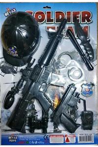 Beyaz Toys Kasklı Kelepçeli Polis Seti 10 Parça