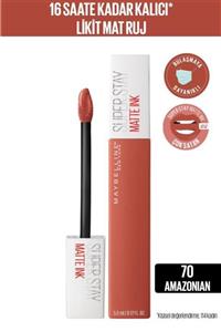 Maybelline New York Super Stay Matte Ink Unnude Likit Mat Ruj - 70 Amazonian - Kahverengi