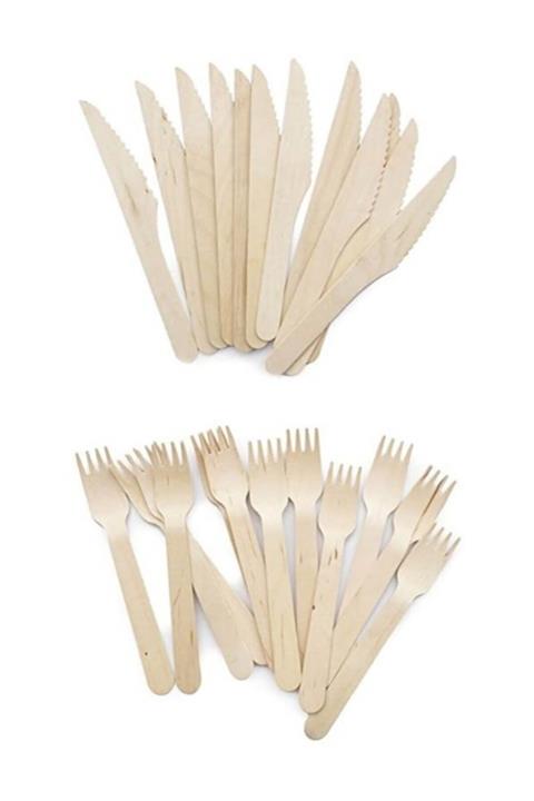 Partifabrik Kullan At Tahta Parti Çatal Bıçak Set 16 Lı