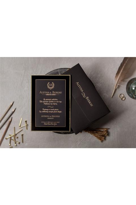 İKLİM DAVETİYE Wedding Düğün Nikah Nişan Davetiyesi 8419 - 100 Adet