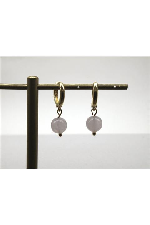 YUKA BY GULIZ Yuka Pembe Kuvars Halka Küpe