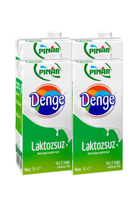 Pınar Denge Laktozsuz Süt 1 Lt X 4'lü Paket