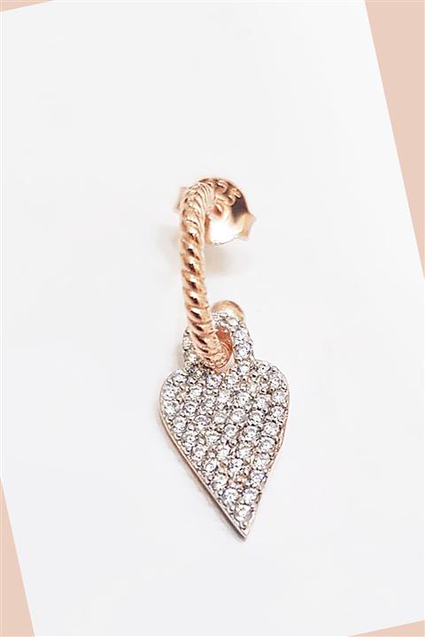 MorMajor Silver Tekli Lyly Kalpli Taşlı Gümüş Küpe