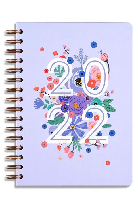 Matt Notebook A5 2022 Yılı Haftalık Ajanda 12 Aylık Lila