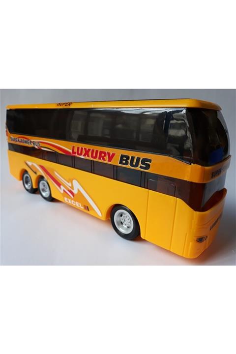 OYUNCAKSAHİLİ Otobüs Işıklı Sesli Hareketli Oyuncak Üsten Çek 2 Katlı Olur 275mm