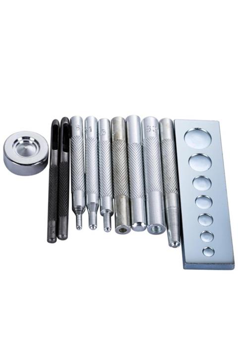 srtfootcare Pratik Perçin Ve Çıtçıt Için Pres Aleti Seti + Zımba 11 Parça