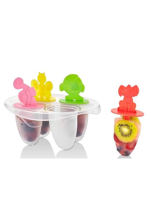 Pi İthalat Hayvan Figürlü Sevimli Dondurma Ve Meybuz Kalıbı 4 Lü