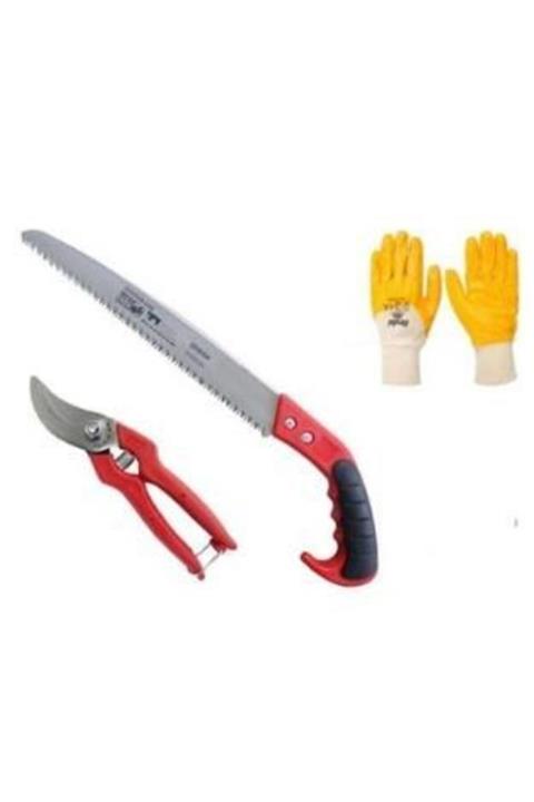 Buluyo Bahçe Seti 3 Parça Destere ( Testere )+bağ Makası+1 Çift Eldiven