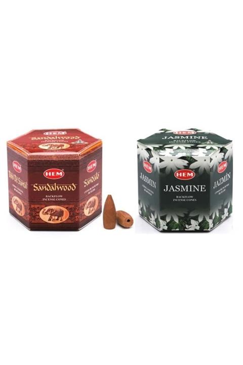 dase home Geri Akışlı Şelale Tütsü Konileri Sandal Ağacı Ve Yaseminı Aromalı 40 Adet