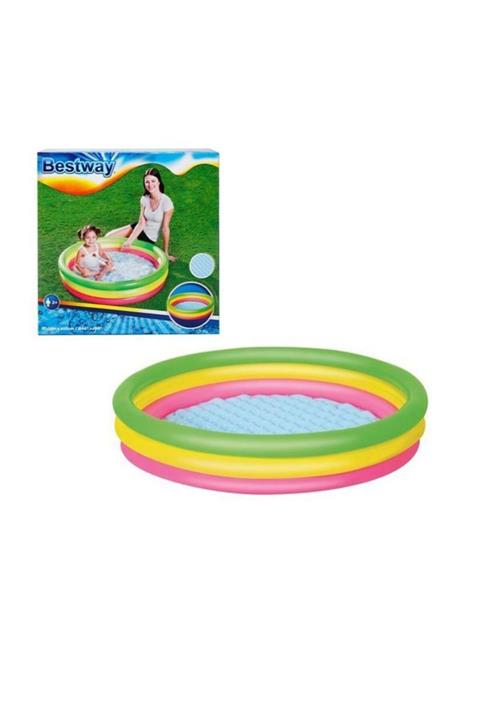 BESTWAY Üç Halkalı Renkli Şişme Havuz 102x25