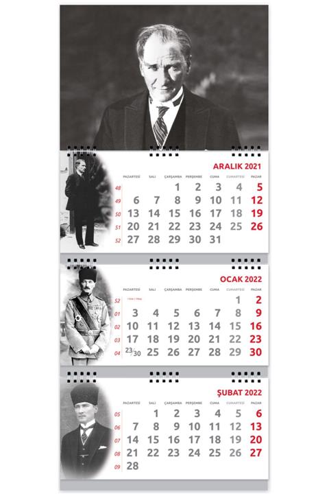 StickerArt 2022 Atatürk Gemici Takvimi Denizci Duvar Takvimi 33x77,5 Cm