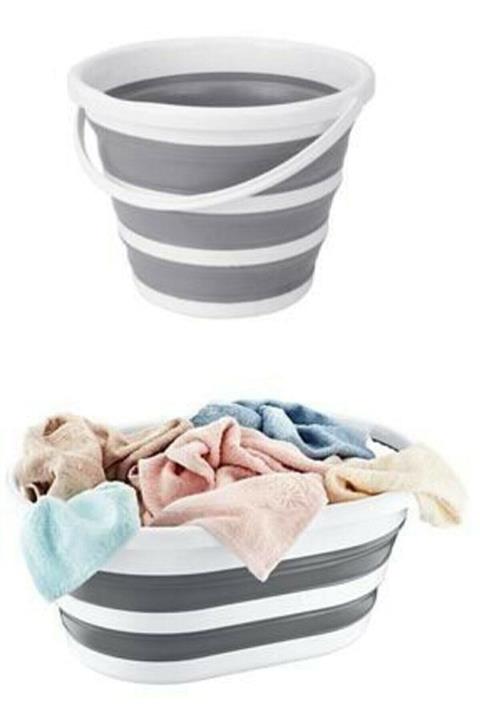 Sepetkitchen Katlanabilir Multi 2'li Set - Katlanabilir Çamaşır Sepeti - Katlanabilir Kova