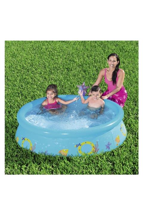 BESTWAY Büyük Şişme Havuz Su Fıskıyeli Mavi 152cm X 38cm 57326