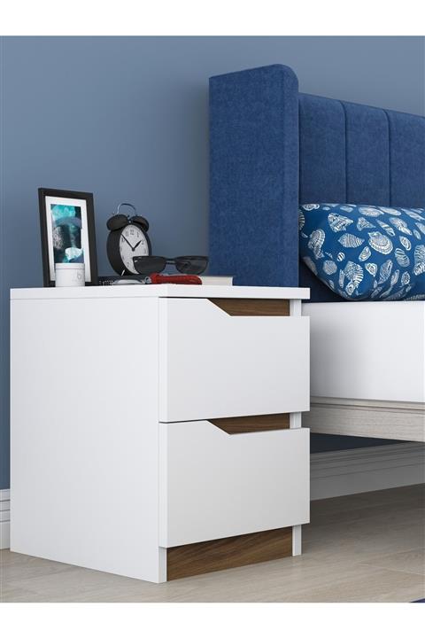 Rani Mobilya Rani Bd103 2 Çekmeceli Komodin Beyaz Minyatür Sol